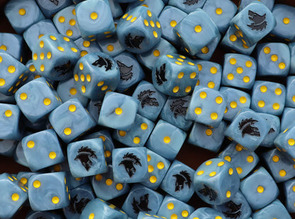 Grimdark wolf marine dice set