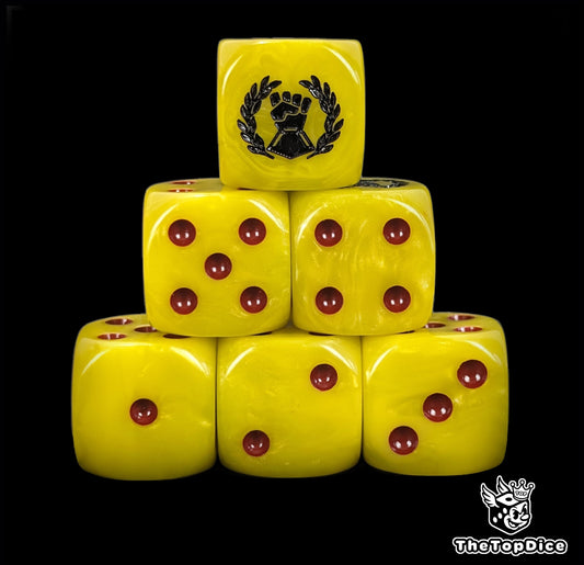 Yellow chapter resin D6 dice for grimdark space marines