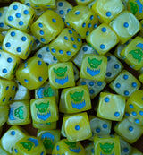 Custom resin D6 dice for fantasy greenskin armies