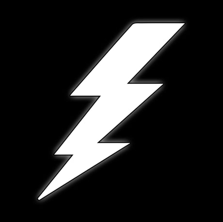 Single lightning bolt in white on black, tile for ivory scar chapter 16mm grimdark sci-fi dice