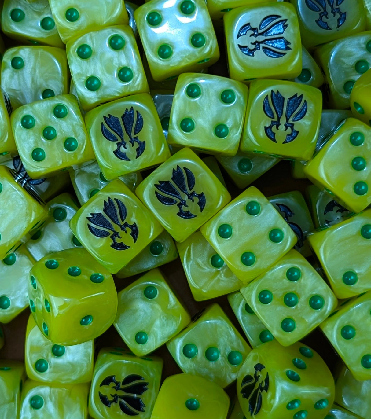 Custom resin D6 dice for sci-fi knight armies
