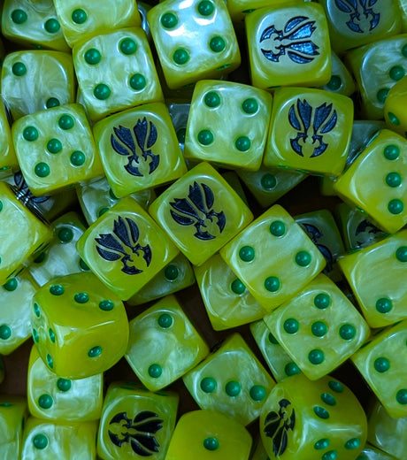 Custom resin D6 dice for sci-fi knight armies