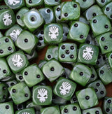 Custom resin D6 dice for fantasy plague cults