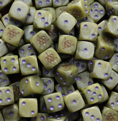 Grimdark decay dice for Nurgle-style legions
