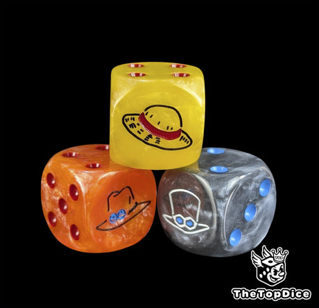 Pile of orange 16mm D6 counter dice for anime card game players