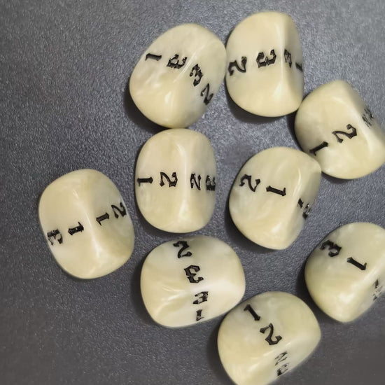 Custom black & white D3 dice for Warhammer 40K and AoS
