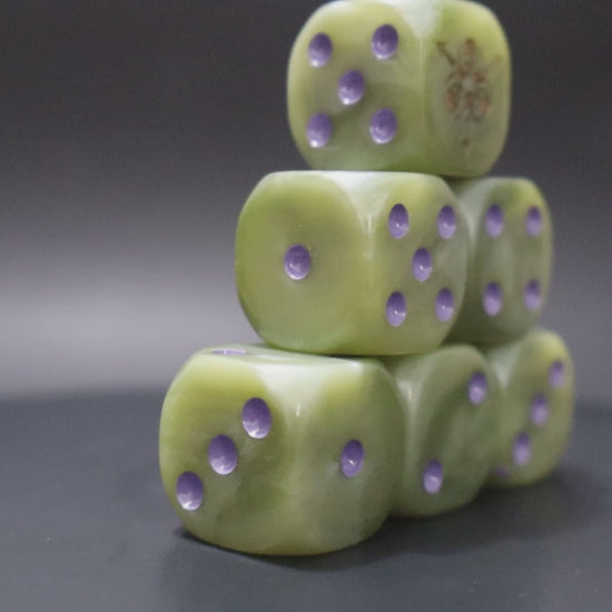 Handmade plague warband dice set for grimdark play