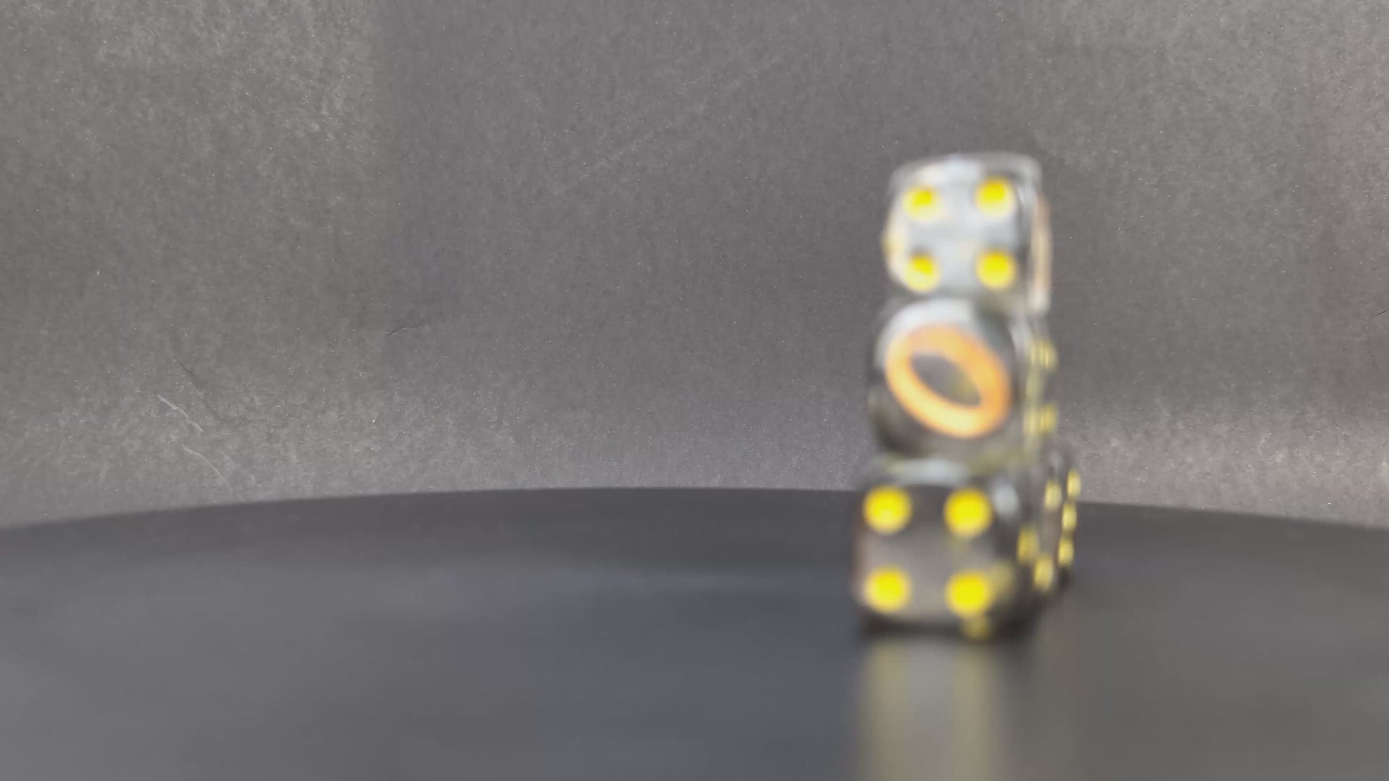 Transparent resin D6 with fantasy ring engraving