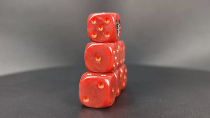 Grimdark demon flame dice set for RPGs and miniature games