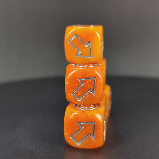 Custom resin scatter dice for blast templates and drift