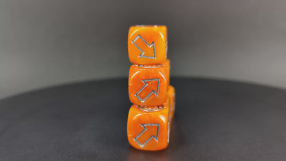 Custom resin scatter dice for blast templates and drift