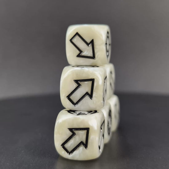 Custom resin scatter dice for blast templates and drift effects
