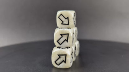Custom resin scatter dice for blast templates and drift effects