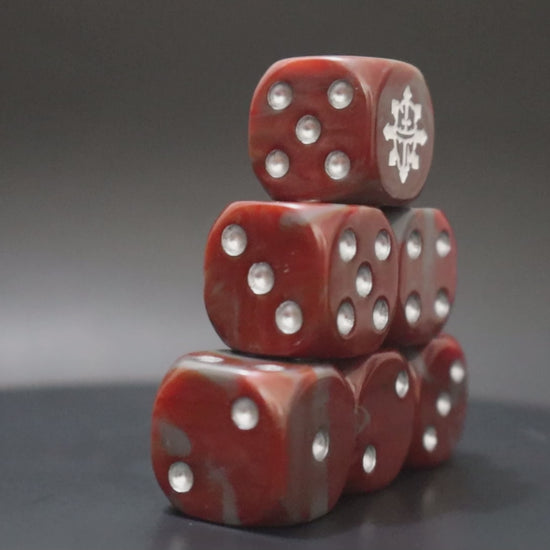 Handmade dice for grimdark chaos titans