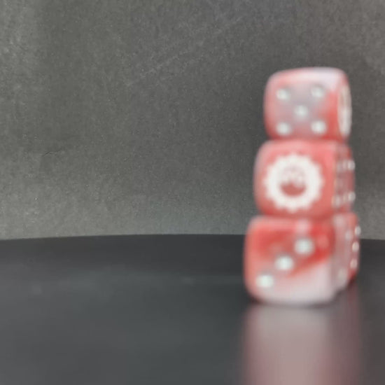 Handmade resin dice for grimdark techno-legions