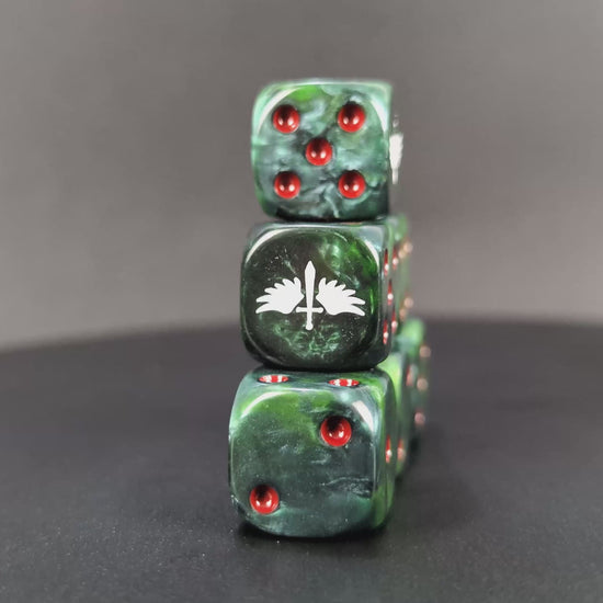 Grimdark winged hunt dice set for RPGs and sci-fi wargames