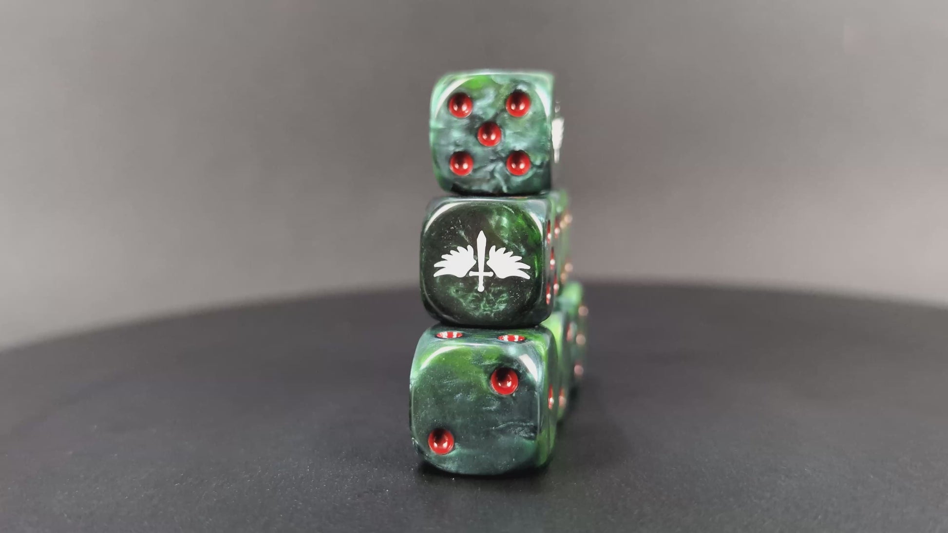 Grimdark winged hunt dice set for RPGs and sci-fi wargames