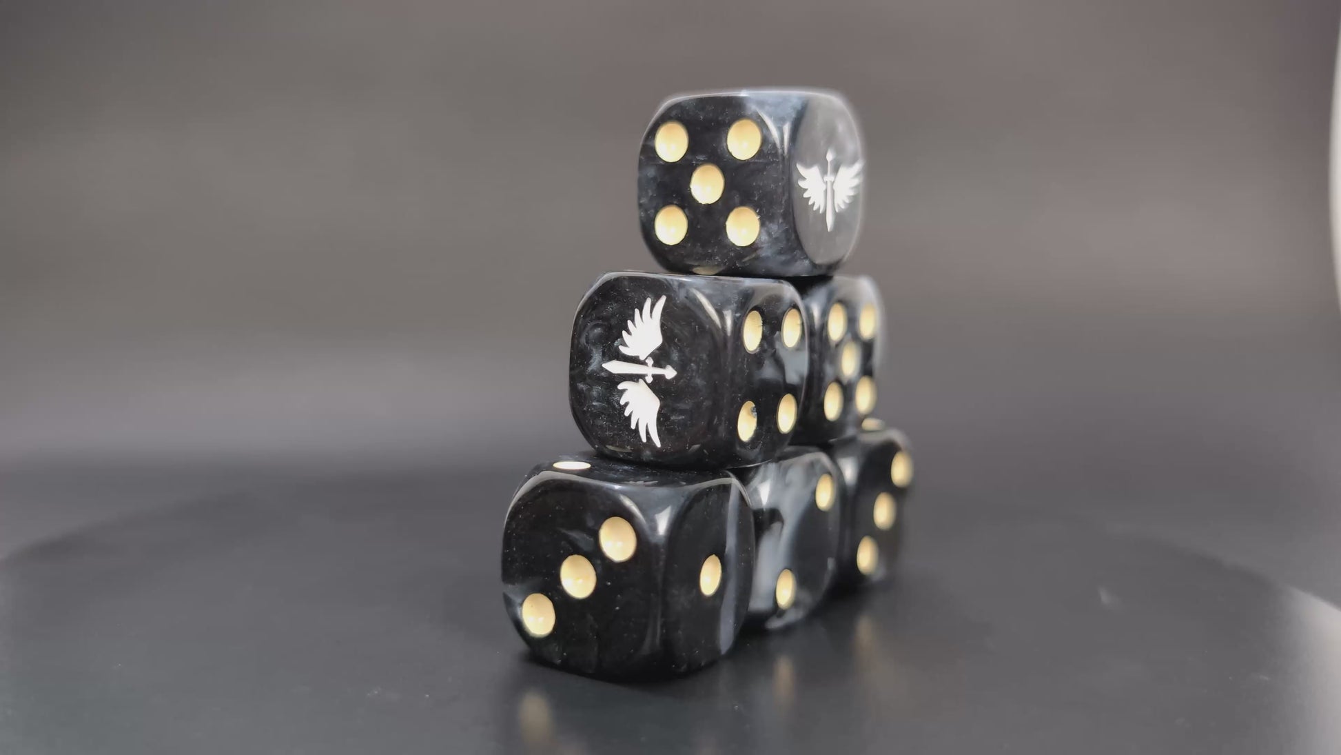 Handmade ravenwing dice for tabletop 40k