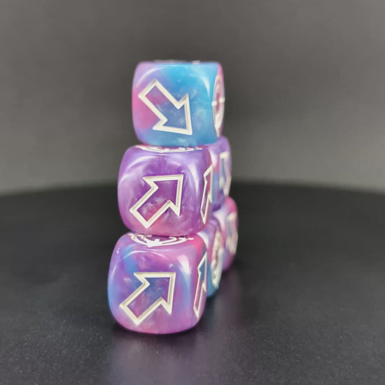 Grimdark RPG and tabletop scatter dice – tricolor color set