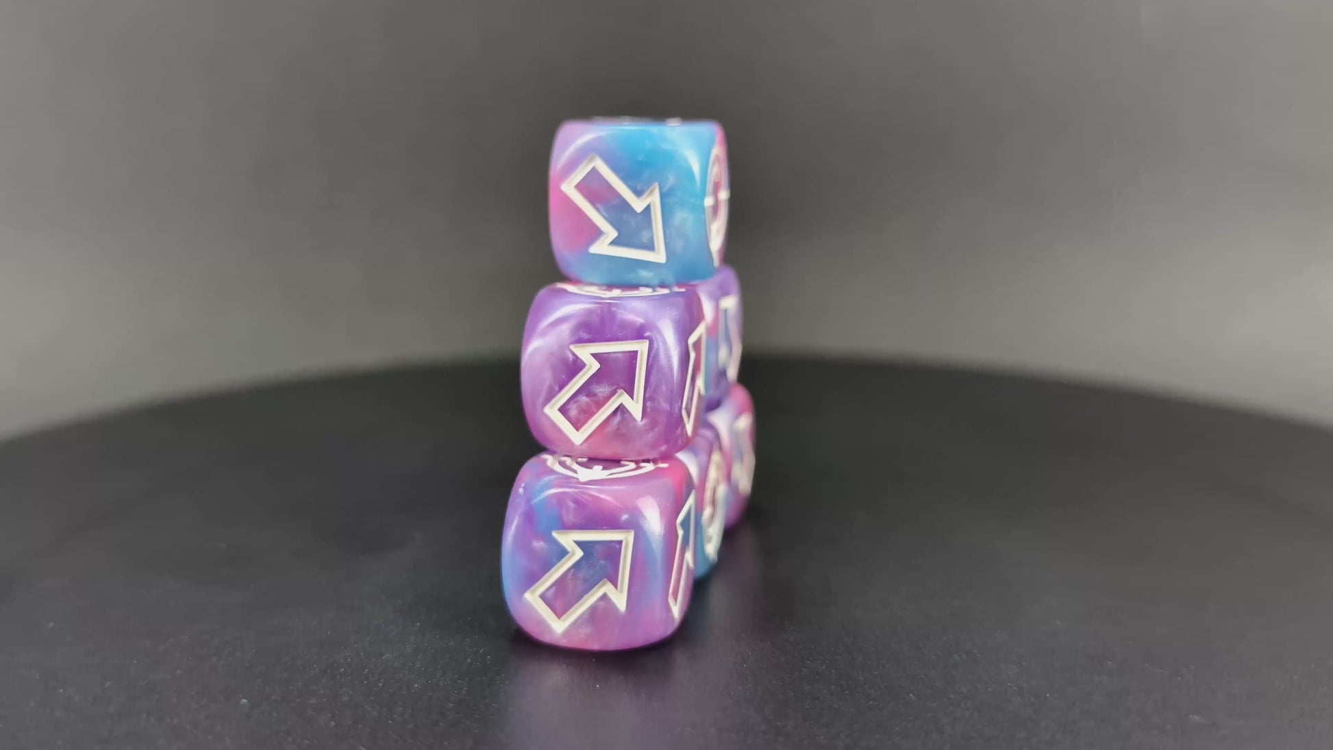Grimdark RPG and tabletop scatter dice – tricolor color set