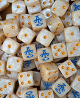 Custom resin D6 dice for fantasy high elf armies