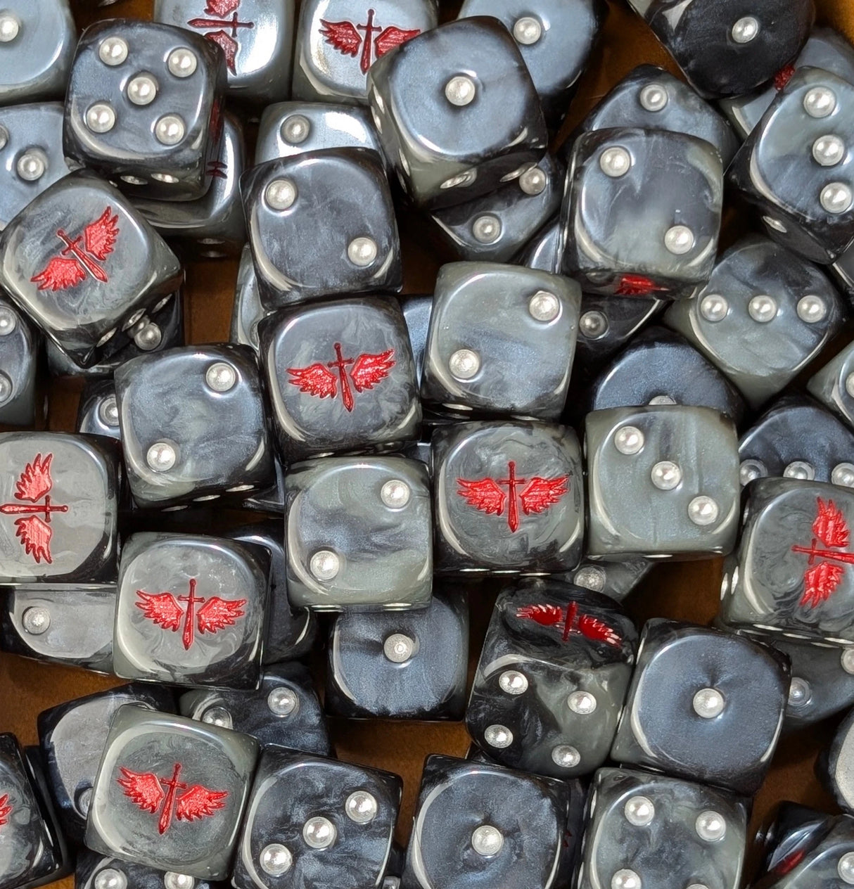 Custom resin D6 dice for sci-fi knight armies