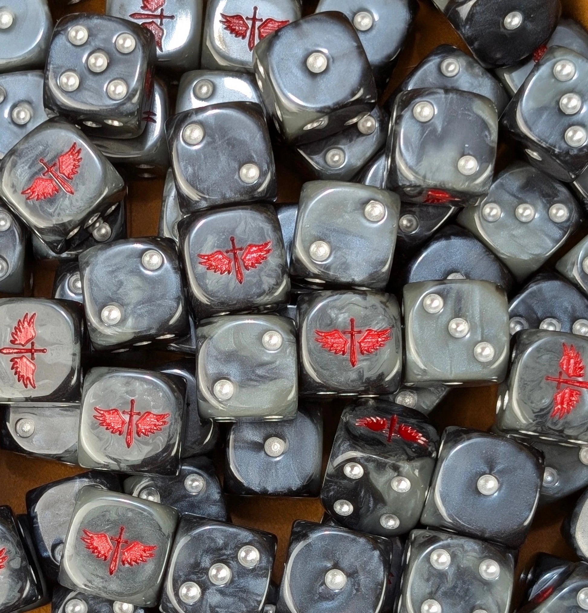 Custom resin D6 dice for sci-fi knight armies