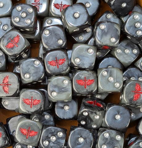 Custom resin D6 dice for sci-fi knight armies