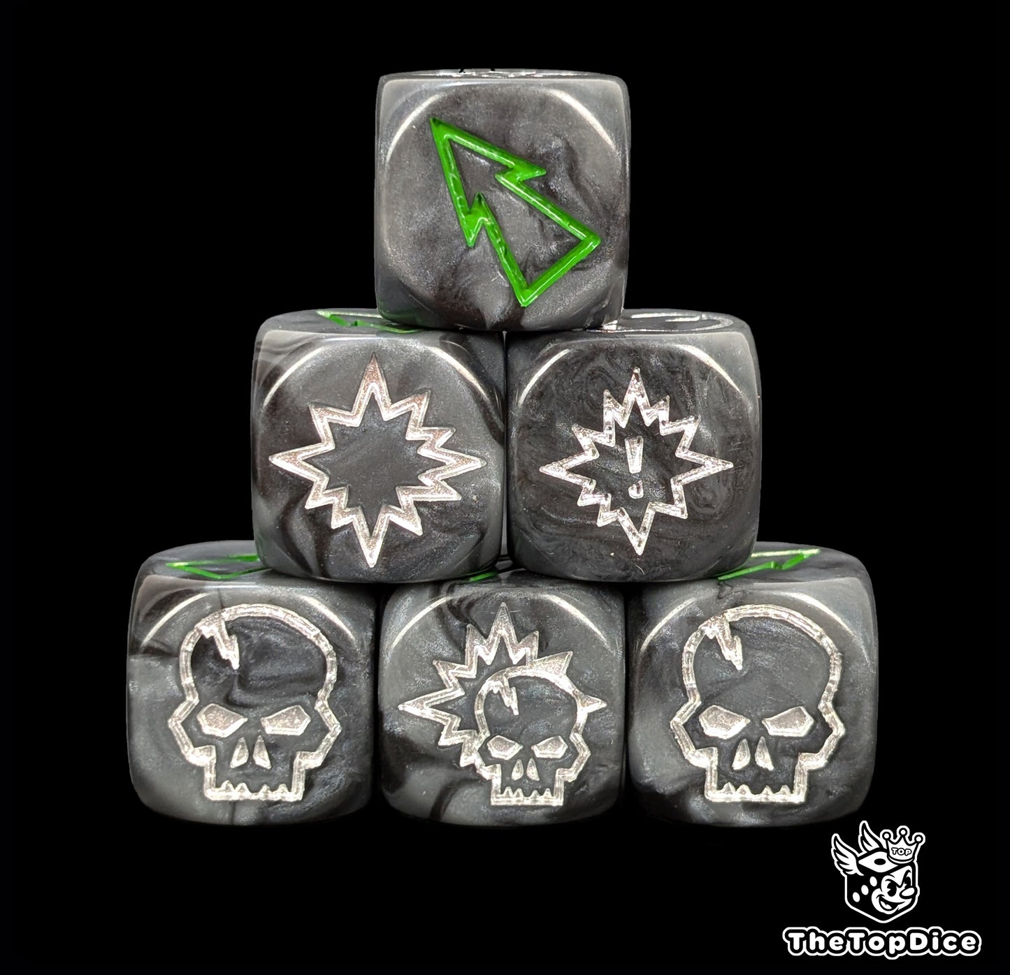 Resin tribal orc dice for fantasy leagues