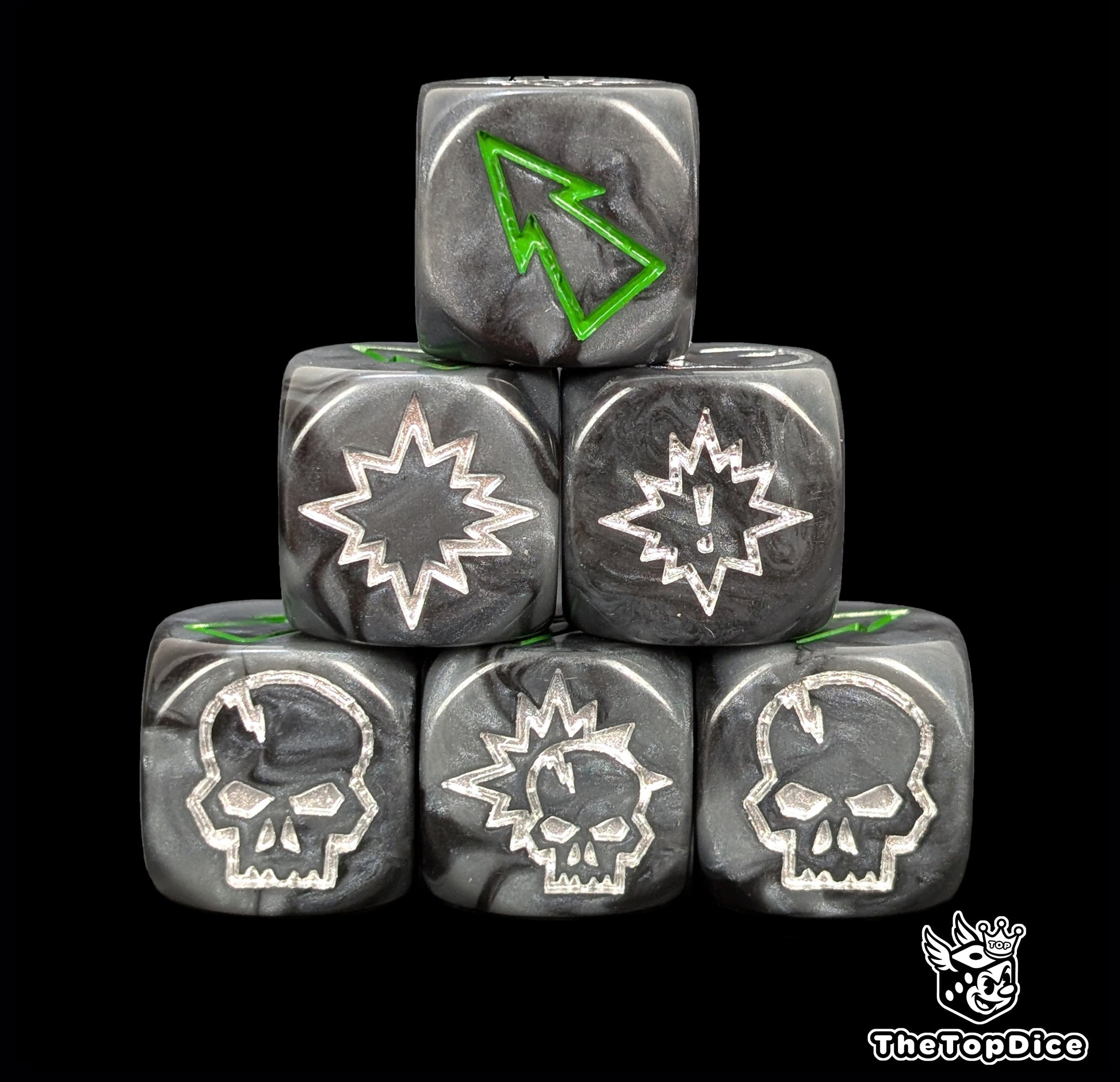 Resin tribal orc dice for fantasy leagues
