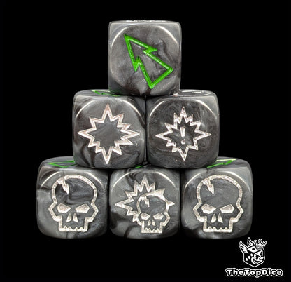 Resin tribal orc dice for fantasy leagues