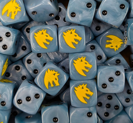 Custom resin D6 dice for sci-fi wolf knight armies