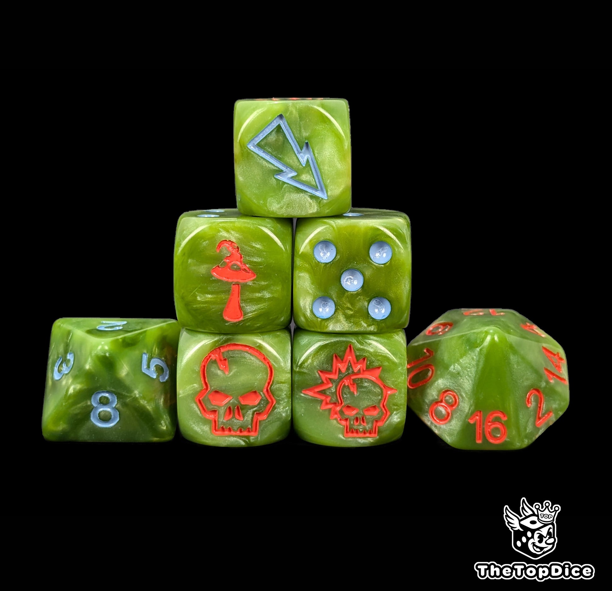 Snotling dice set compatible with Blood Bowl