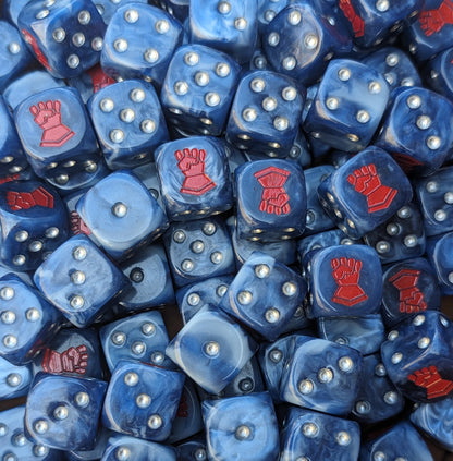 Blue and red dice for loyalist space marine factions