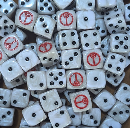 White armor sci-fi dice for T’au commanders