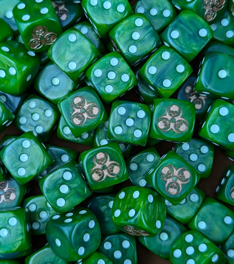 Custom resin D6 dice for sci-fi plague legions