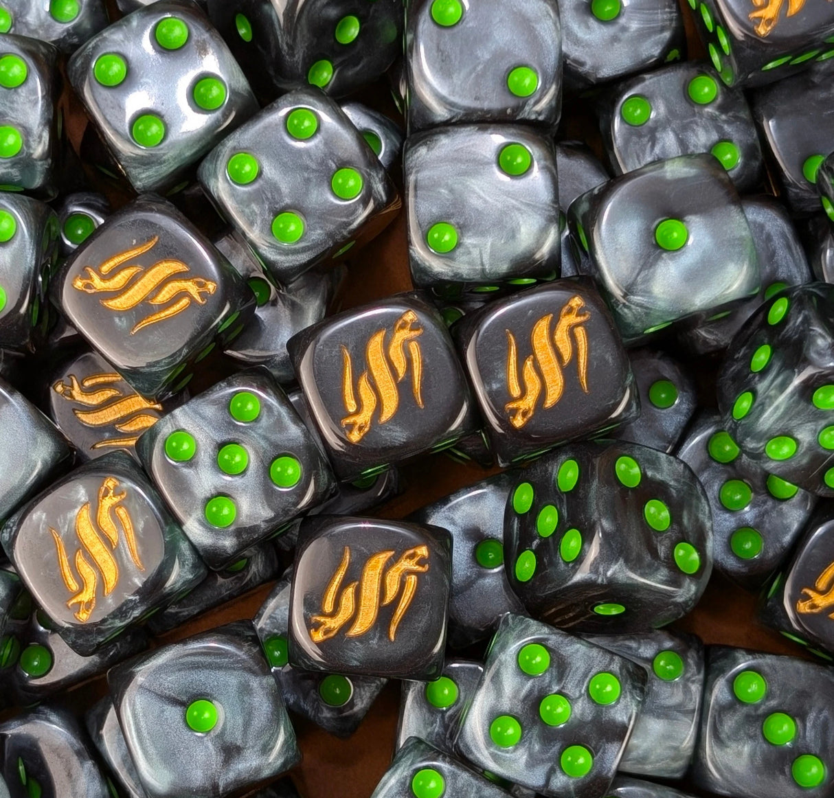 Custom resin D6 dice for fantasy snake cults