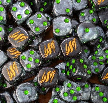 Custom resin D6 dice for fantasy snake cults