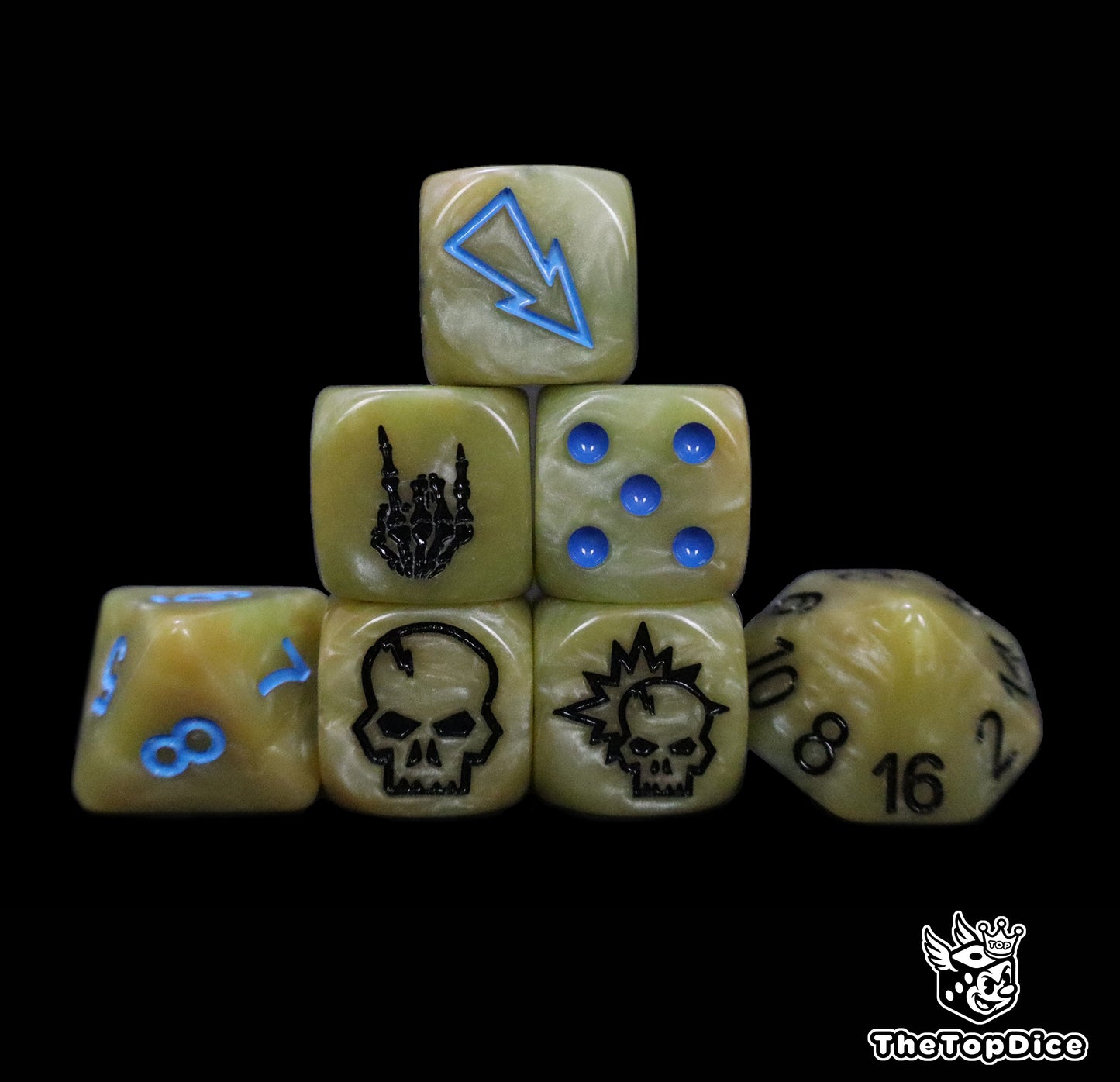 Undead dice set compatible with Blood Bowl play