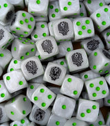 Custom resin D6 dice for sci-fi undying machine armies