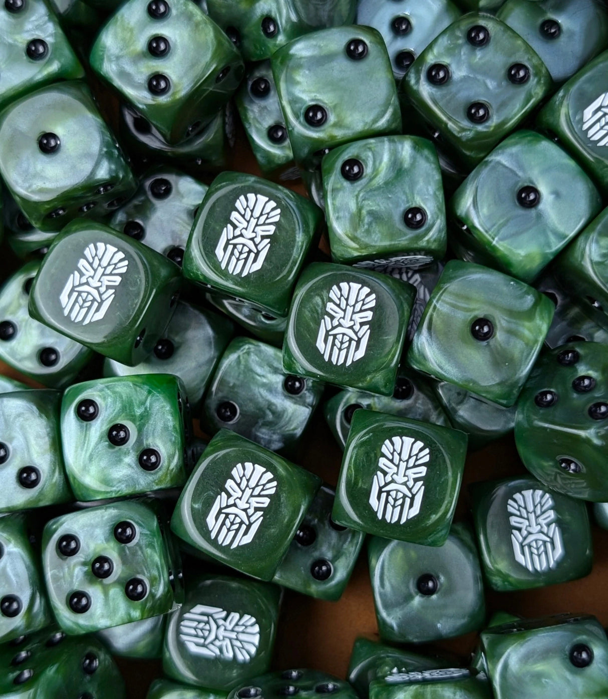 Custom resin D6 dice for sci-fi space dwarf armies