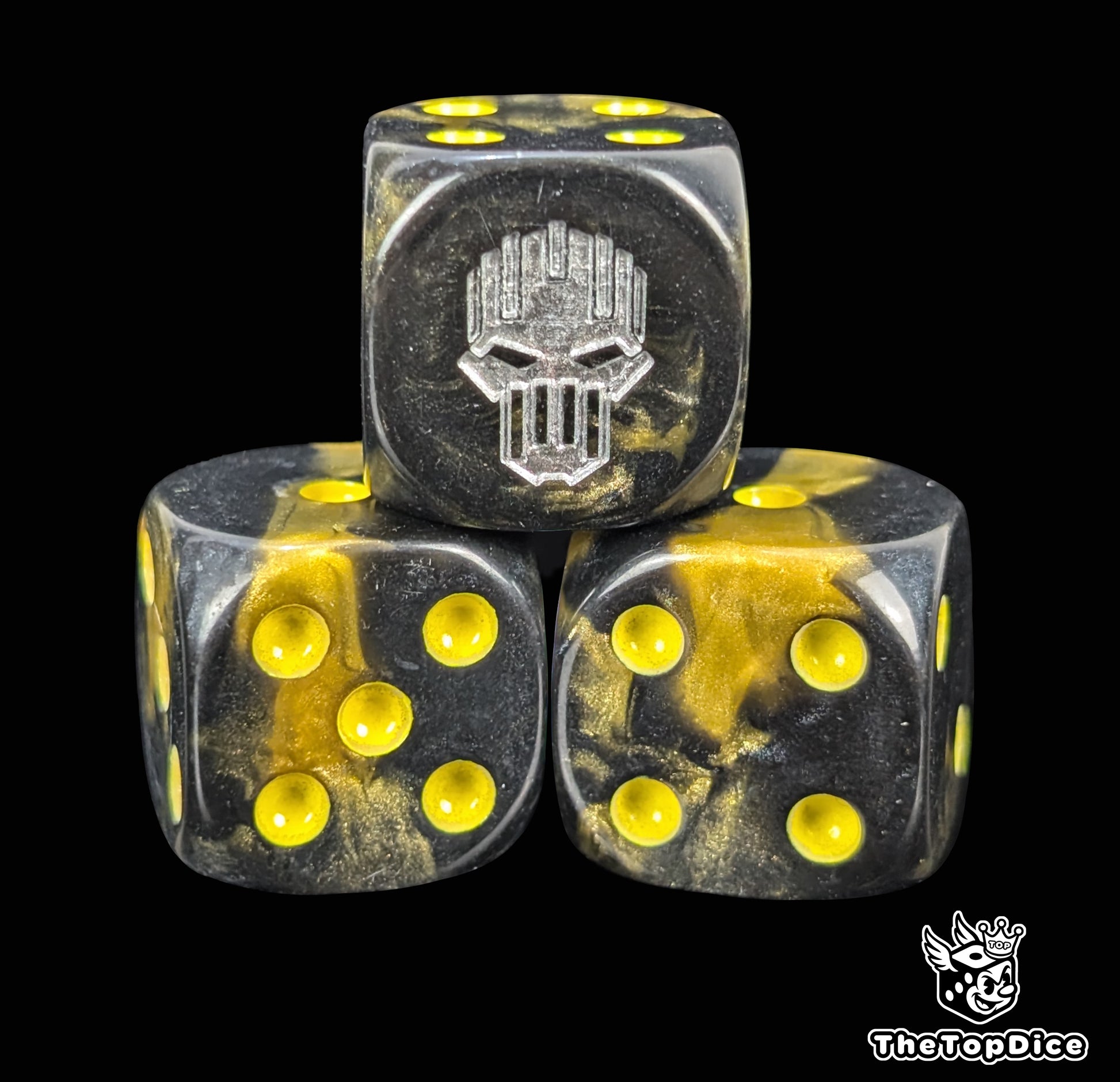 Iron Warriors engraved dice for Warhammer and Kill Team armies