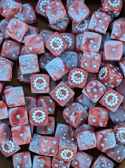 Warhammer inspired dice set for tech-priest armies